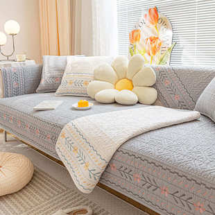 全棉沙发垫四季通用小防滑原木坐垫罩奶油布套皮沙发艺风沙发清新