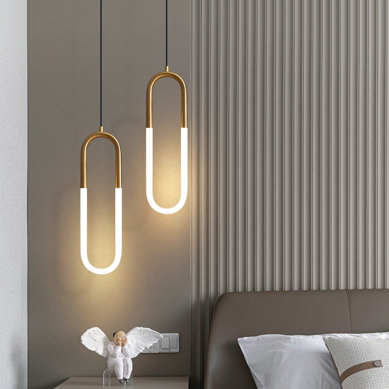 床头吊灯电视背景墙卧室柜吊线灯长线单个双头垂线灯梳妆台飘窗灯