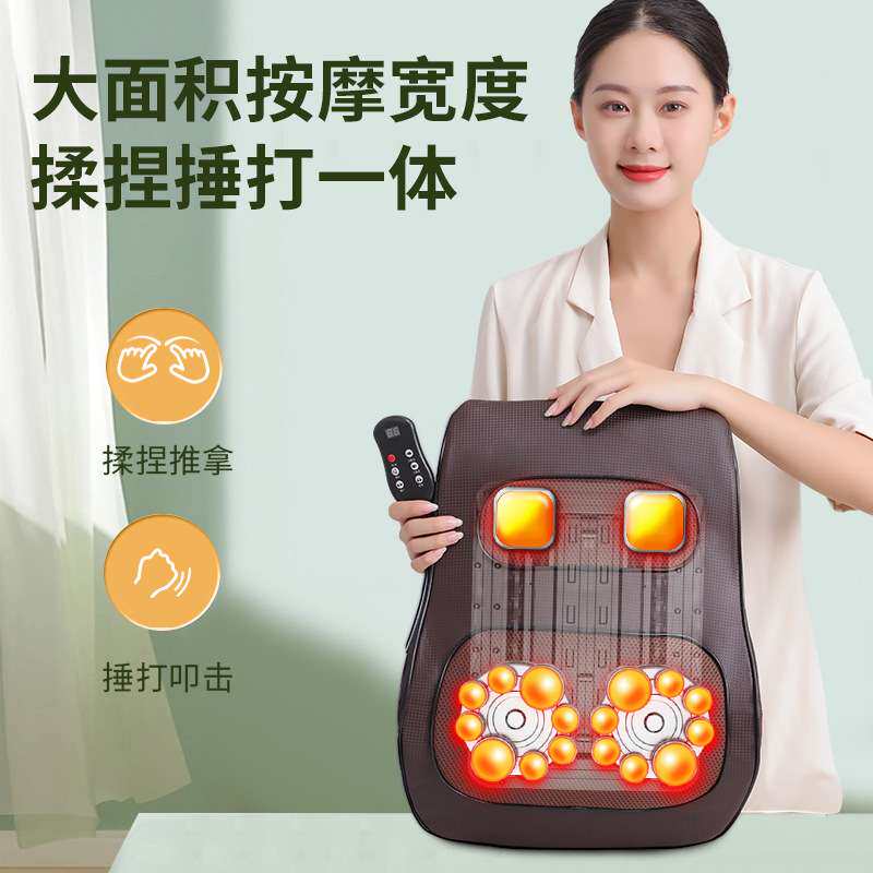 颈椎按摩器揉捏捶打多功能家用按摩枕加热肩颈腰背按摩靠垫电动
