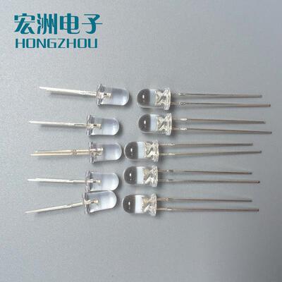 FBRS短5七彩三色慢闪泡脚发光极管5MM平头闪慢灯5慢自二动闪