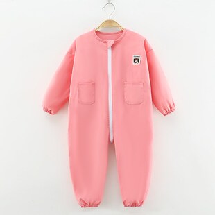 宝宝连体罩衣一体式爬爬服防脏防水婴儿爬行服秋款春夏季外穿户外