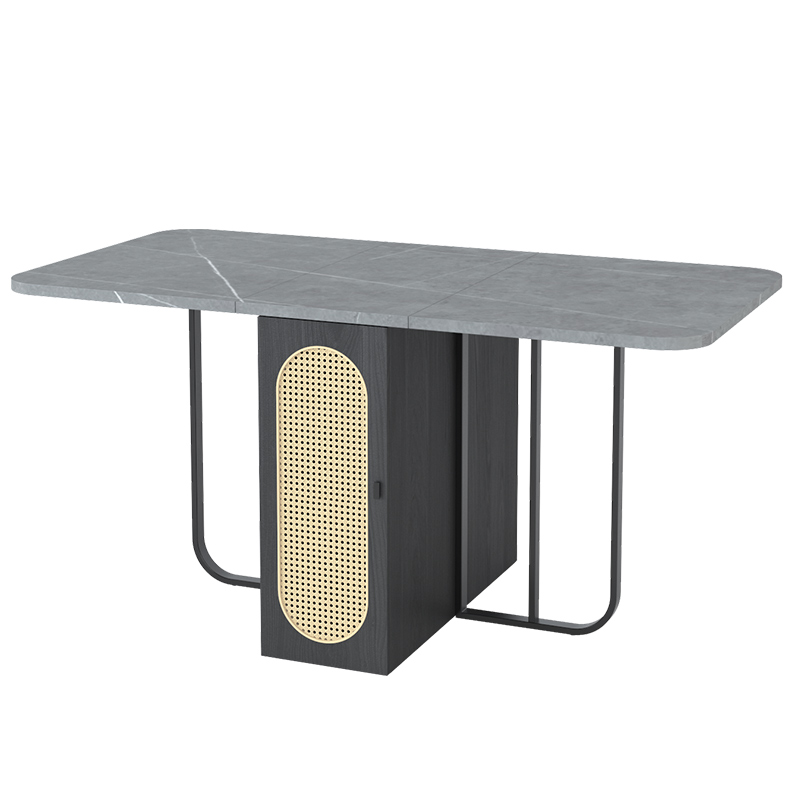 折叠餐桌小户型家用经济型实木长方形吃饭桌子可伸缩收纳餐桌椅