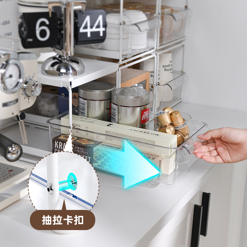 咖啡机置物架客厅水吧橱柜桌面储物马克杯玻璃杯子收纳抽屉盒多层