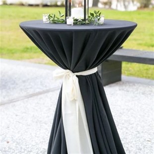 婚礼鸡尾酒会桌布吧台套高脚桌布展会活动冷餐宴台布酒店圆形桌布