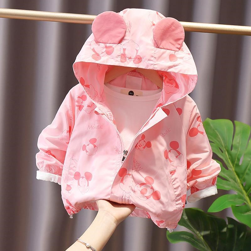 外套女春秋夹克儿童卡通连帽开衫小童可爱风衣薄款男女宝宝上衣潮