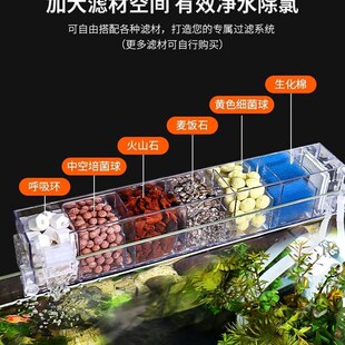 挂壁式鱼缸过滤器龟缸过滤盒三合一增氧上滤壁挂滴流盒内置顶部净