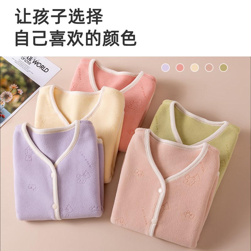 儿童马甲加绒保暖背心秋冬季加厚校服神器奥粒绒打底中大童上衣女