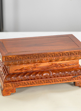 实木长方形底座财神爷关公垫高座观音共佛台佛像盆景鱼缸摆件托架