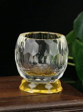 佛前供水杯K9水晶玻璃文武财神关公观音大悲水杯酒盅杯佛前供杯