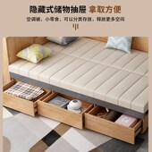 实木沙发床带书桌小户型多功能客厅坐卧带抽屉可折叠单人双人抽拉