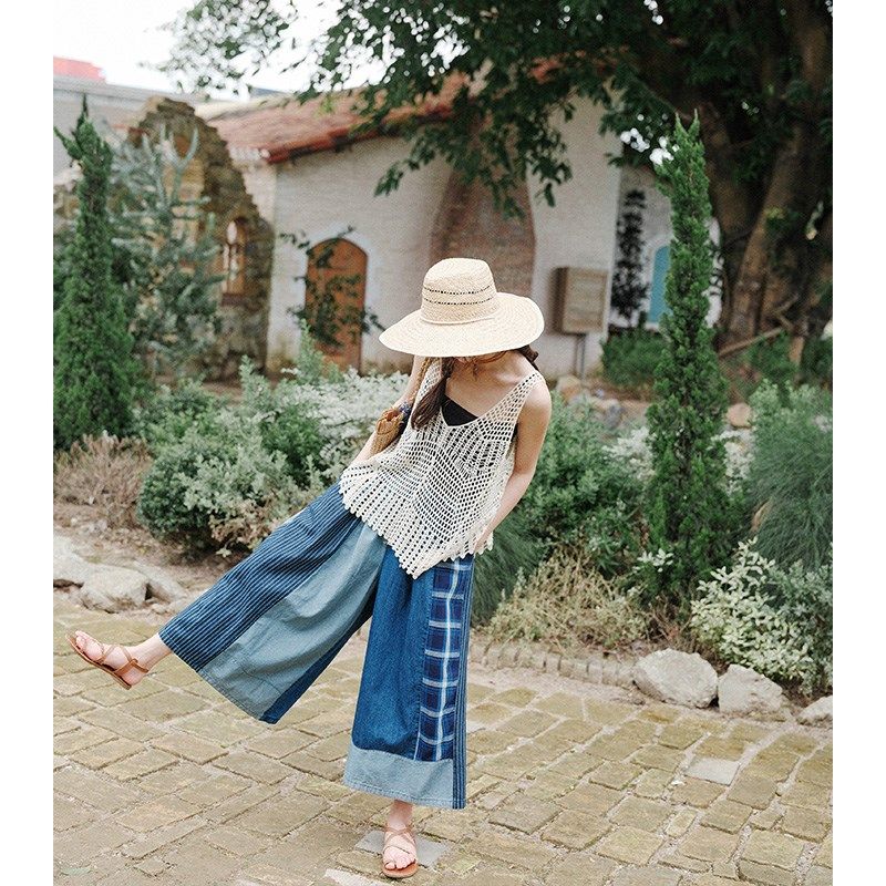 波西米亚外搭针织小背心镂空马甲女宽松外穿吊带背心罩衫无袖上衣