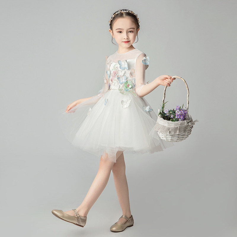 女童晚礼服公主裙蓬蓬纱儿童花仙子婚纱花童小孩模特走秀演出服冬