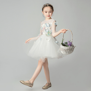 女童晚礼服公主裙蓬蓬纱儿童花仙子婚纱花童小孩模特走秀演出服冬