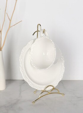 轻奢家用咖啡杯架子收纳架欧式复古金属杯碟马克杯水杯挂架展示架