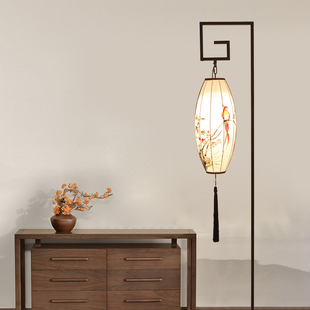 新中式禅意落地灯复古落地台灯客厅卧室书房立式灯中国风别墅地灯