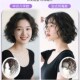 头发在头顶 妇女与真正 单层手工编织单持久烫 薄卷发假发 夏季