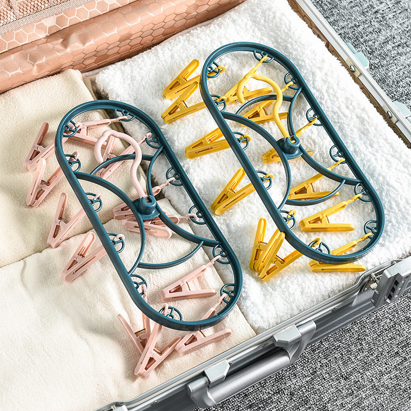 可折叠12夹儿童晾衣架晒袜子内裤口水巾多夹子衣架,婴童用品,婴童衣架,淘宝优惠券,粉丝福利购,淘宝优惠卷