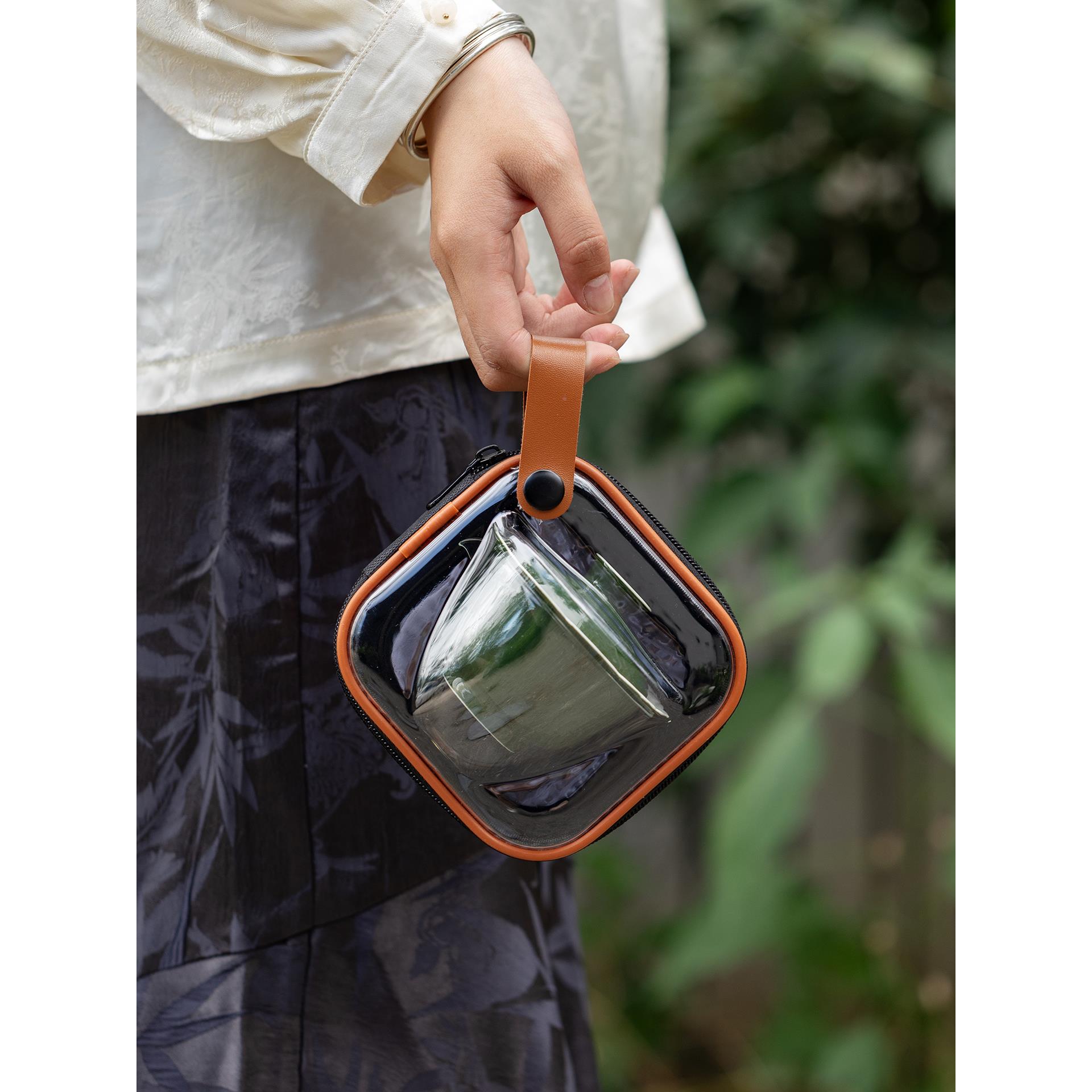 左竹叶绿一两杯DFK旅行具便携式户碗外有茶盖碗茶李杯快速杯套装