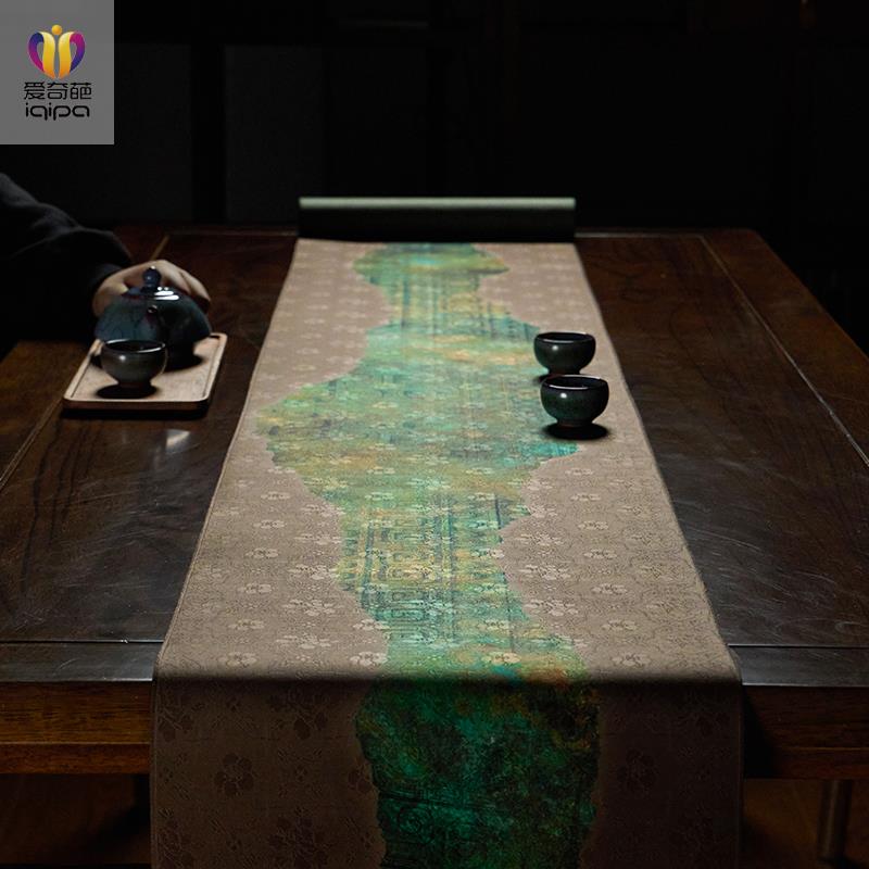 爱奇葩ZDWHC010 原创溯中式茶垫子茶端台桌布高青防水桌席旗茶几