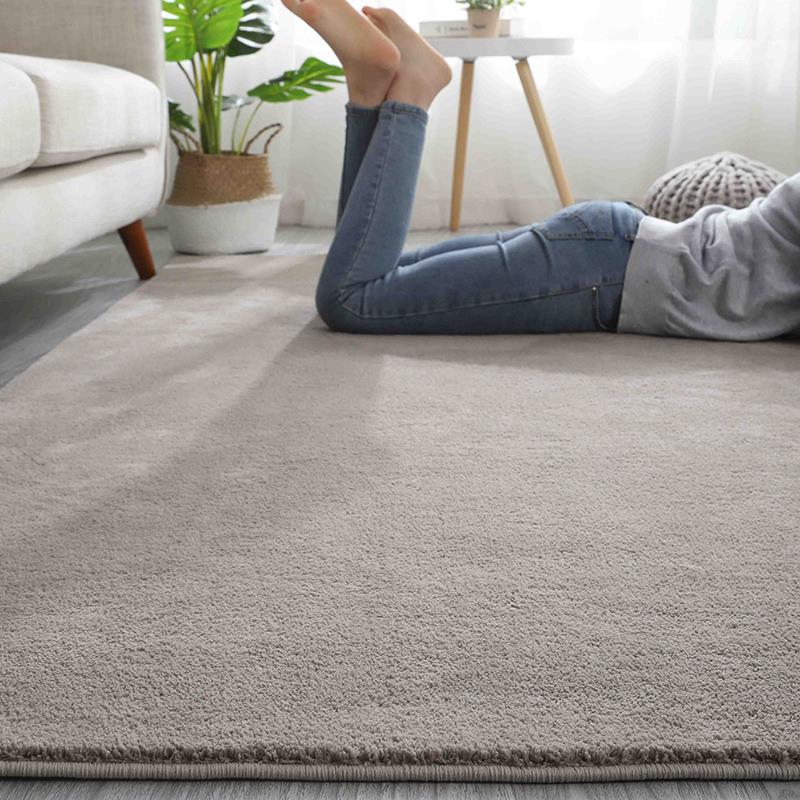 北欧纯色毛绒客女厅轻奢毯地卧室少满床边毯茶几PMM垫大面积铺地