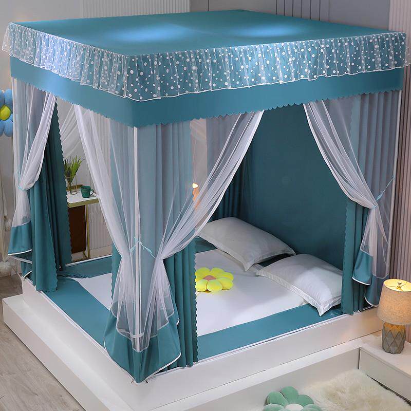 坐床式家用遮光蚊帐床1.5帘蒙古包米防尘床1.8一体式拉链全封闭顶