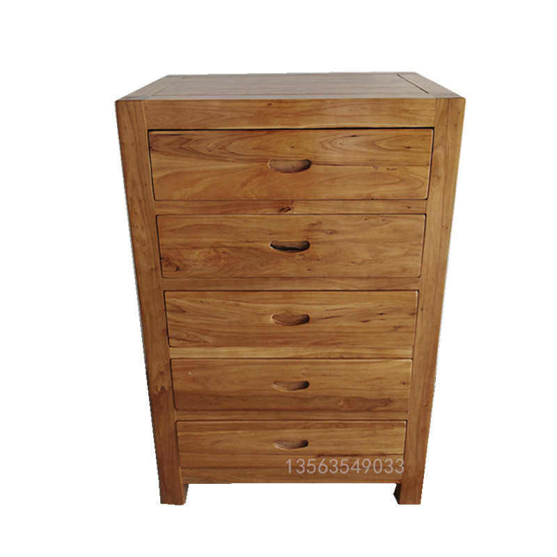 全实木五斗柜老榆木餐物储柜杂物边成本价柜现代柜抽屉柜斗简约