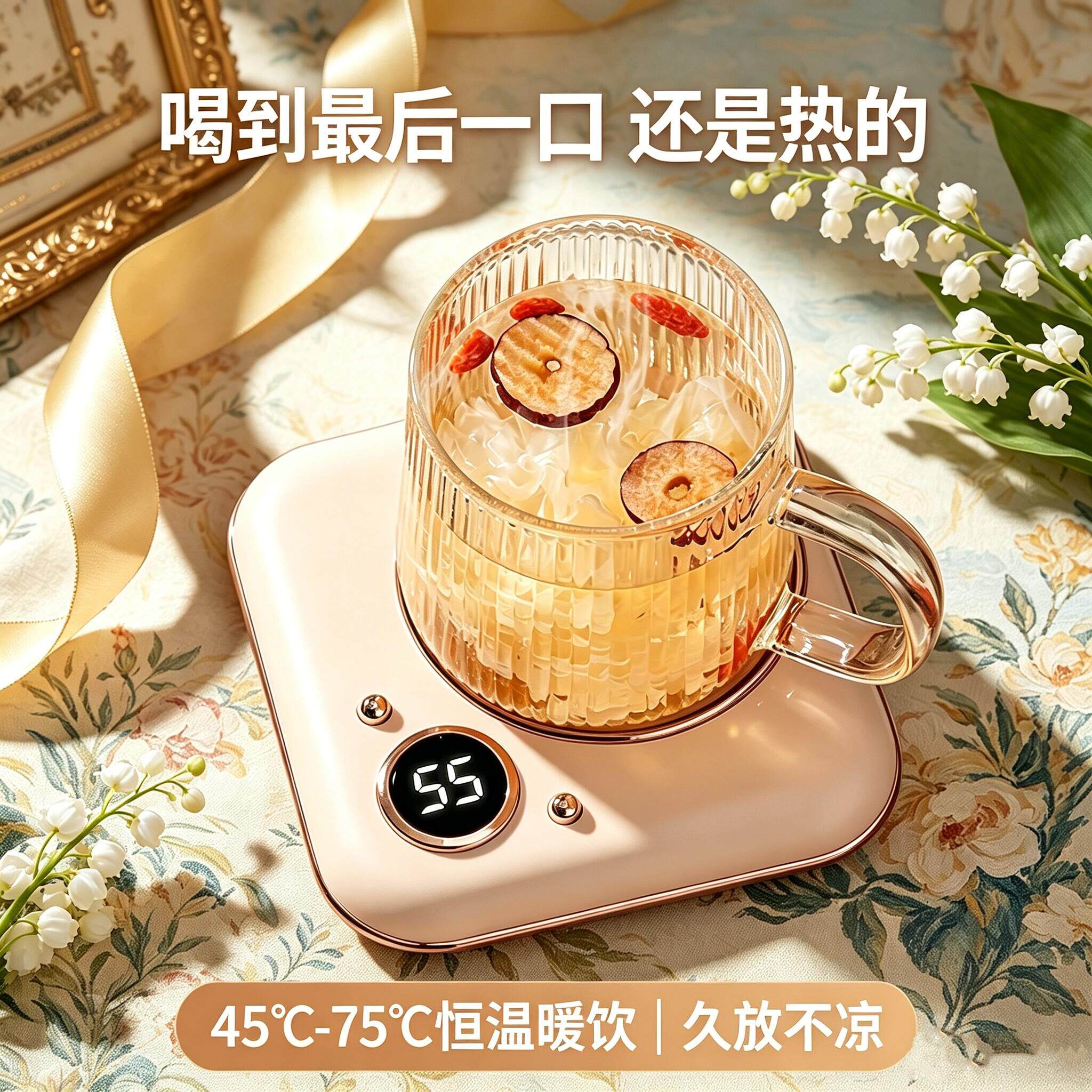 朋客恒温加热杯垫BM2暖温杯能垫热牛奶器暖杯可调神温智自动保水