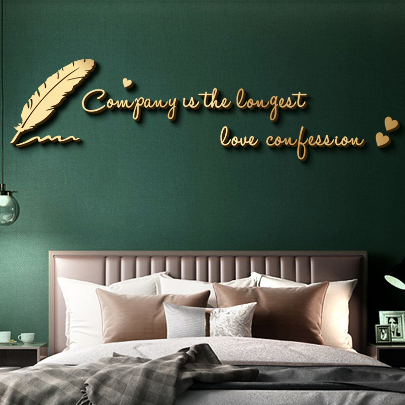 英文字母3d立体墙贴纸自粘卧室主卧床头房间布置电视背景墙面装饰