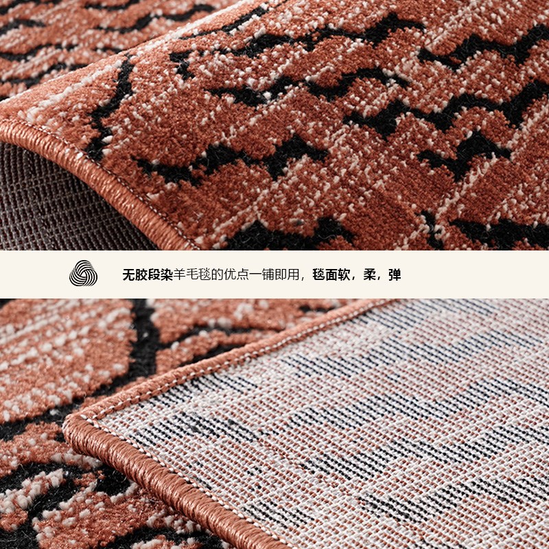 伽音东方藏虎圆形地毯 法式中古无胶羊毛客厅卧室衣帽间镜前圆毯
