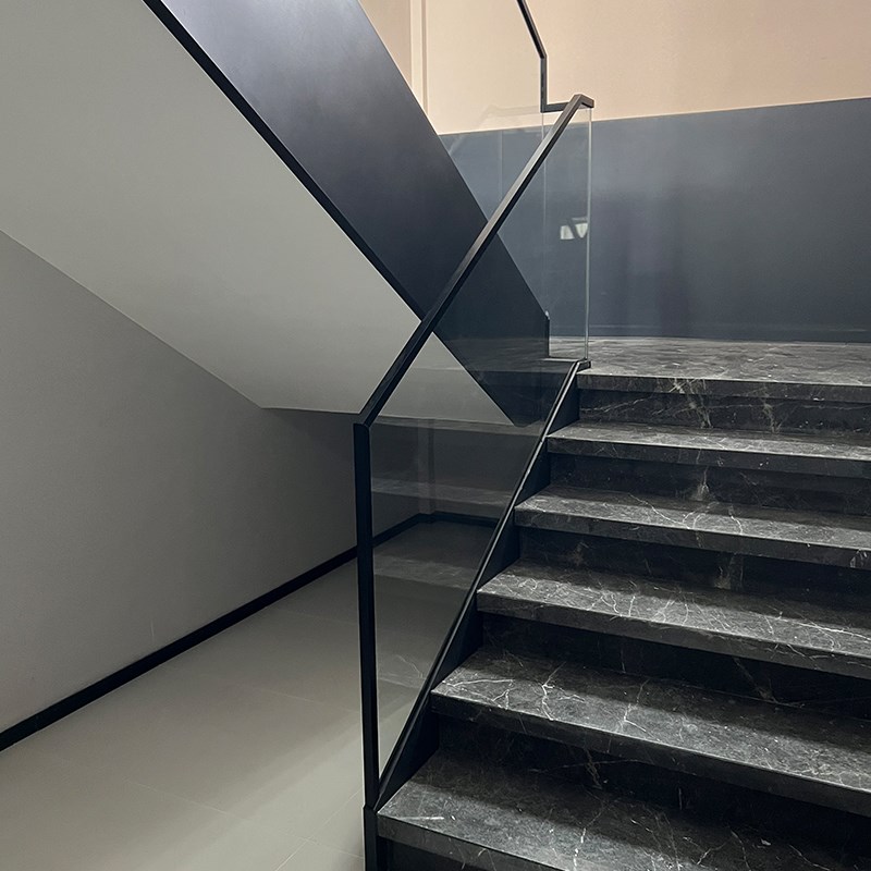 无框玻璃扶手轨道地槽护栏卡槽栏杆阳台楼梯预埋u型槽铝合金明槽
