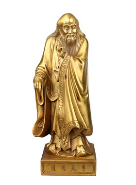 纯铜老子像摆件家居客厅工艺品摆设老子铜像老聃道祖办公室装饰品