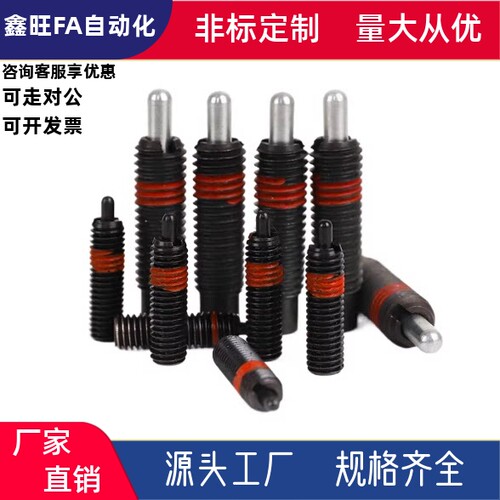 内六角孔碳钢极短型弹簧柱塞ZAP81-M12M16-H5H10H15H20带防松型现