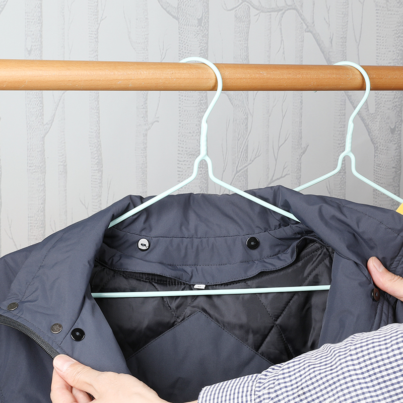 浸塑衣架加粗加厚晾衣铁衣架家用挂衣撑学生宿舍阳台儿童衣架