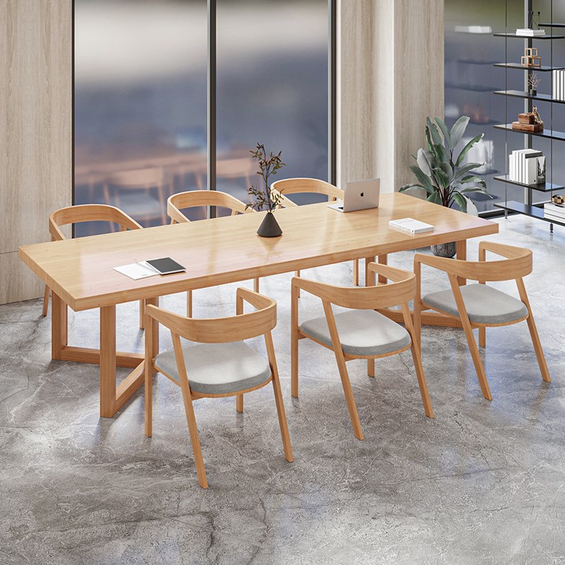 现代简约实木桌椅大长桌学习客厅学习桌原木书桌办公桌电脑桌工台