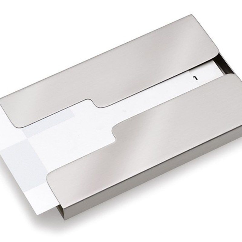 德国创意不锈钢名片夹/商务男士名片盒/创意时尚高档推式