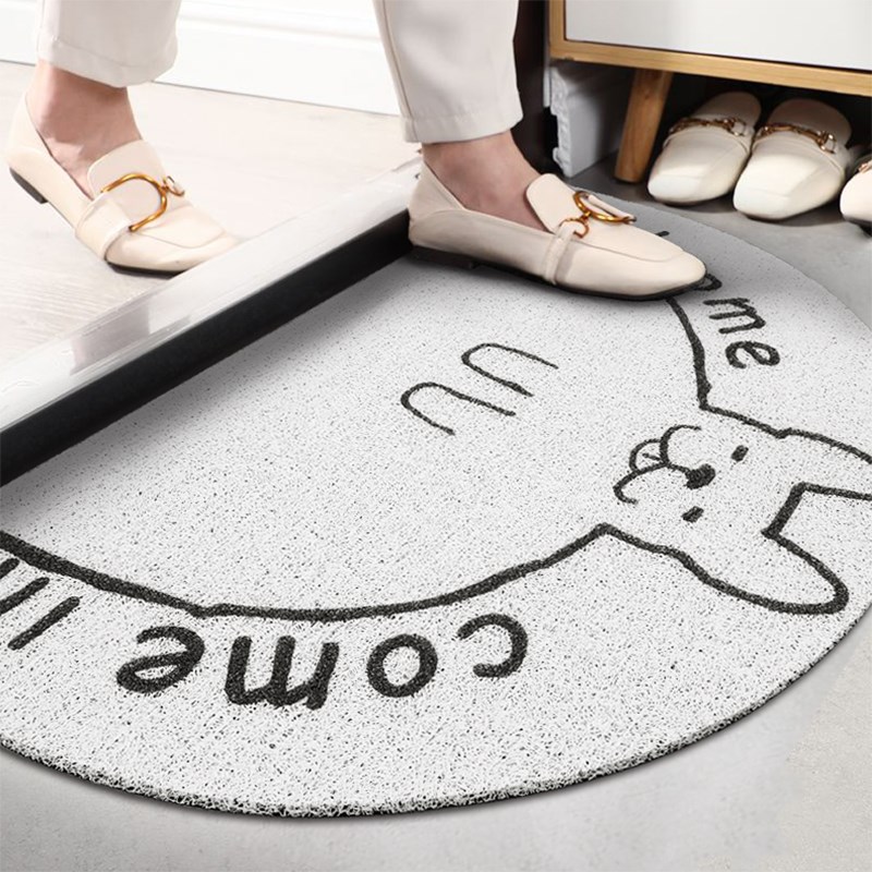 可爱卡通萌宠 兔兔进门垫入户垫家用丝圈防滑地垫地毯免洗 蹭土垫