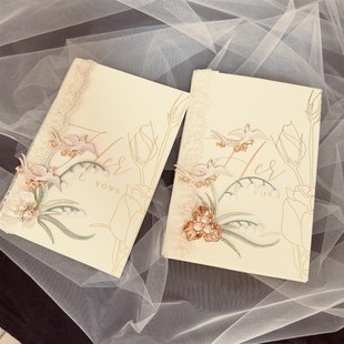 结婚誓言卡婚礼新娘新郎卡片手写森系小清新致辞本宣言誓词本