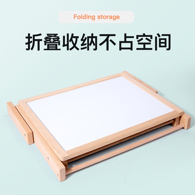 儿童画板实木折叠磁性面多功能益智早教3-宝宝水彩笔涂色白板