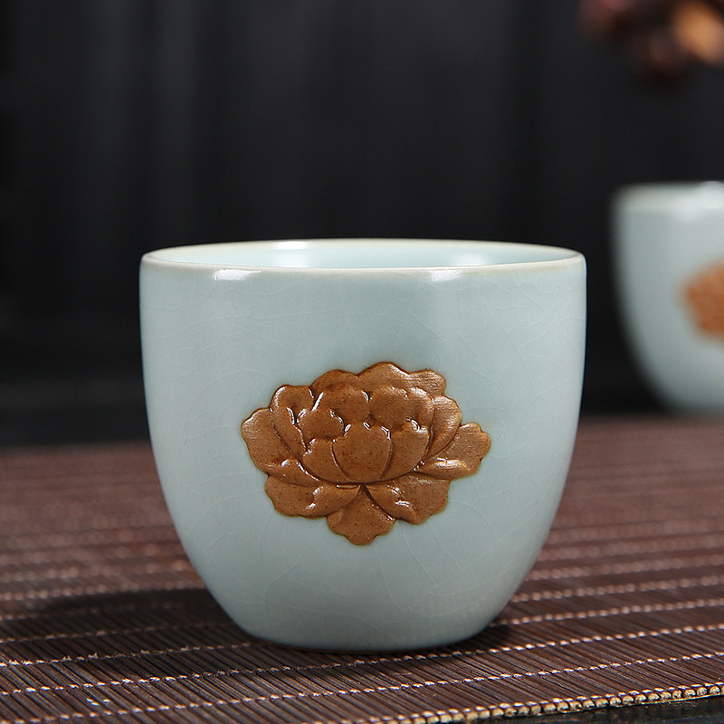汝窑茶具禅定杯茶杯大号主人品茗杯开片汝瓷个人陶瓷功夫茶单杯