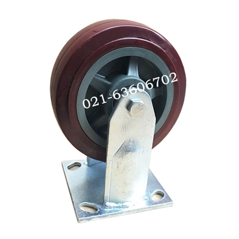 5寸加重型轴承聚氨脂万向轮刹车轮固定轮工业平板手推车脚轮子