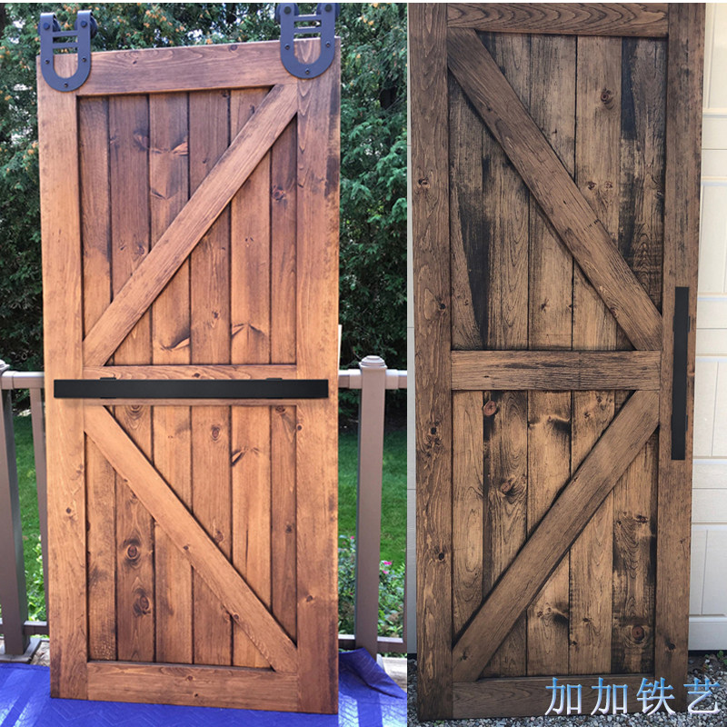 方管门把手中式复古磨砂黑色大门木门移门拉手谷仓门明装特长拉手