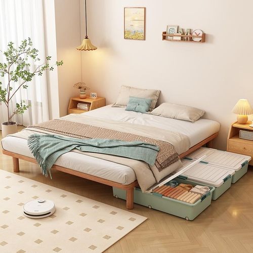 无床头实木床2025年新款床小户型1米2床加厚实木床家用1米8床