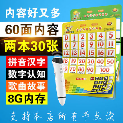 宝宝幼儿童拼音有声挂图早教发声音挂图0-3岁认知识字卡片字母表
