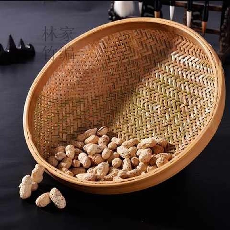 茶叶分装花椒籽干货竹编洗菜谷物筛网茶叶筛手工防虫筛子手动