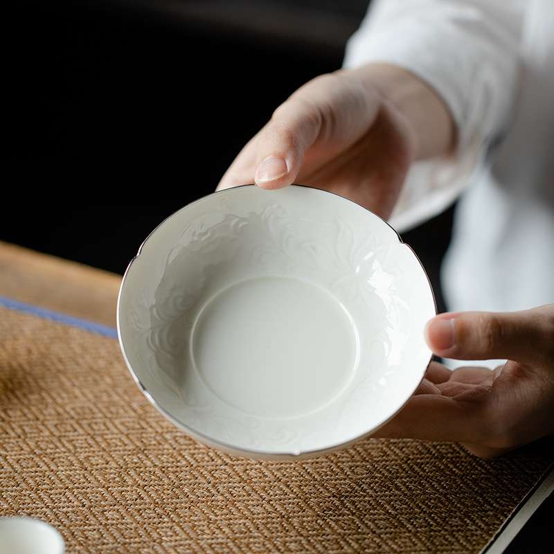 且来手绘墨竹描银茶杯家用功夫单个品茗杯文人茶器主人杯闻香杯子