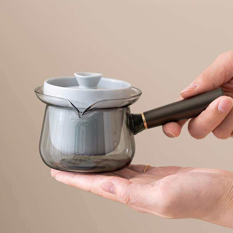 陶瓷功夫玻璃泡茶壶耐高温侧把壶企鹅壶水壶简约办公家用泡茶壶