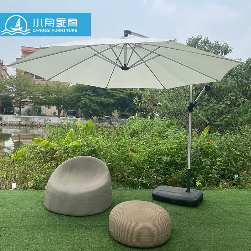 户外带遮阳伞绳编制单人沙发位户外景区民宿酒店创意手工编织家具