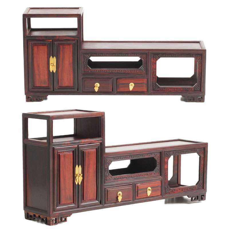 红酸枝复古仿明清家具微缩模型 电视柜微型小家具工艺品摆件