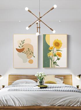 S-306向北欧原阳木风客装饰画黄色向日葵挂画日小清厅新植物式餐