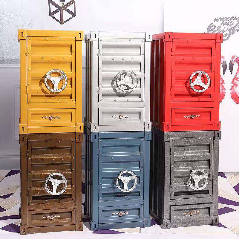 工业风金属铁艺床头柜带抽屉集装箱创意复古做旧居家储物收纳柜,鲜花速递/花卉仿真/绿植园艺,割草机/草坪机,淘宝优惠券,粉丝福利购,淘宝优惠卷